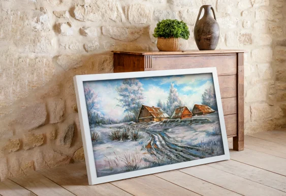 🌸 Tablou pe pânză Siluetă feminină cu ramă