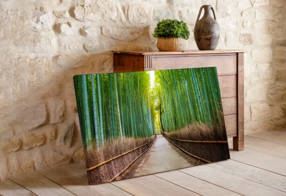 🎋 Alee de bambus cu drum în perspectivă