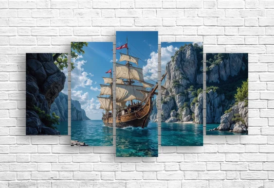 🏡 Модульная картина Старинная улочка в горах