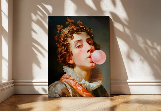 👱‍♀️ Картина Девушка с розовой жвачкой на холсте