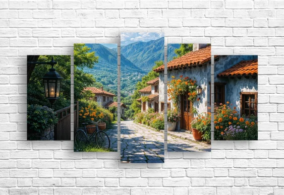 🏡 Модульная картина Старинная улочка в горах
