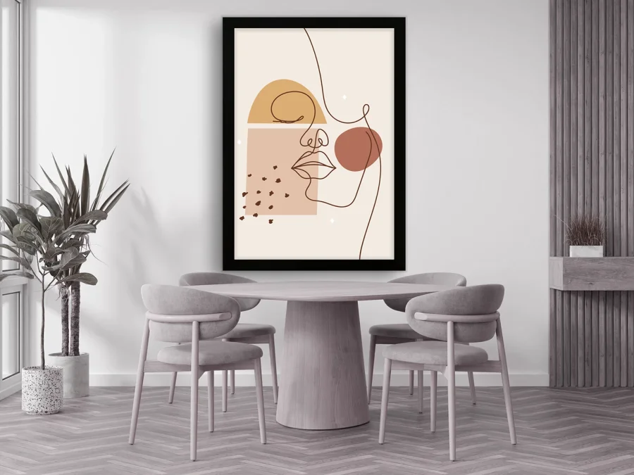 🎨 Tablou „Față abstractă în stil liniar”