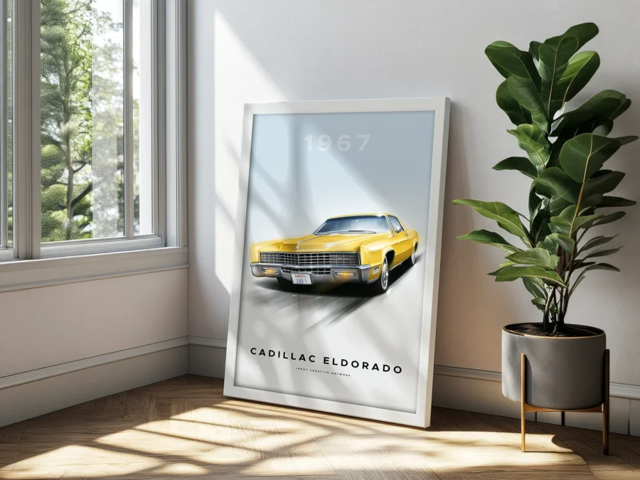 🚗 Cadillac Eldorado 1967 în ramă pe panza