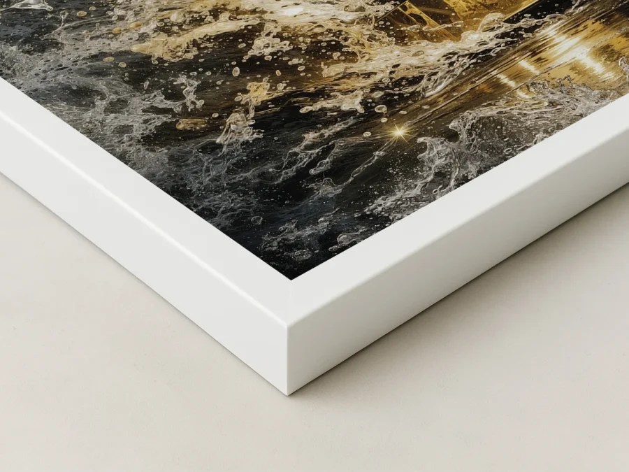 🍾 Tablou șampanie Moët cu stropi aurii pe pânză