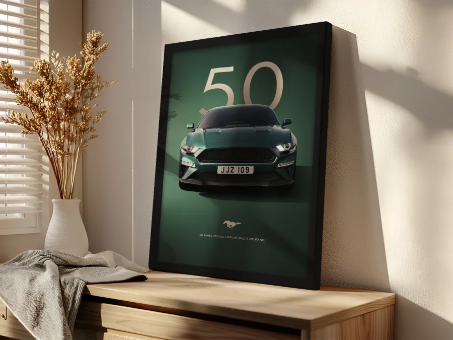 🏎️ Спорткар юбилей 50 лет в раме на холсте