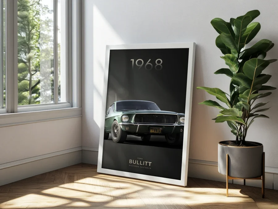 🏎️ Mustang Bullitt 1968 în ramă pe panza