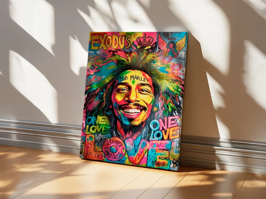 🎸 Tablou Bob Marley Exodus One Love pe pânză