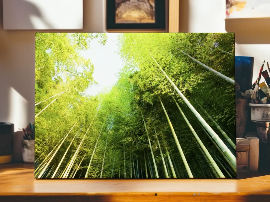 🎋 Tablou pe panza Padure naturala de bambus de jos