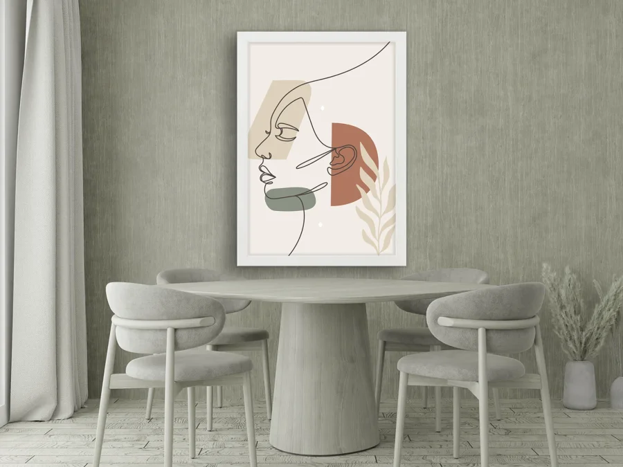 🎨 Tablou „Profil abstract în stil liniar”