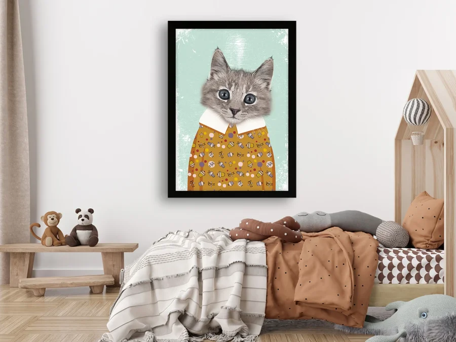 🐱 Tablou „Pisoi drăguț în ținută stilată”