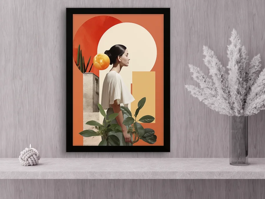 🍊 Картина «Женский коллаж с апельсином»