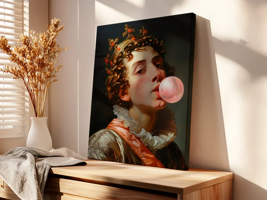 👑 Tablou Tânărul prinț cu gumă pe pânză