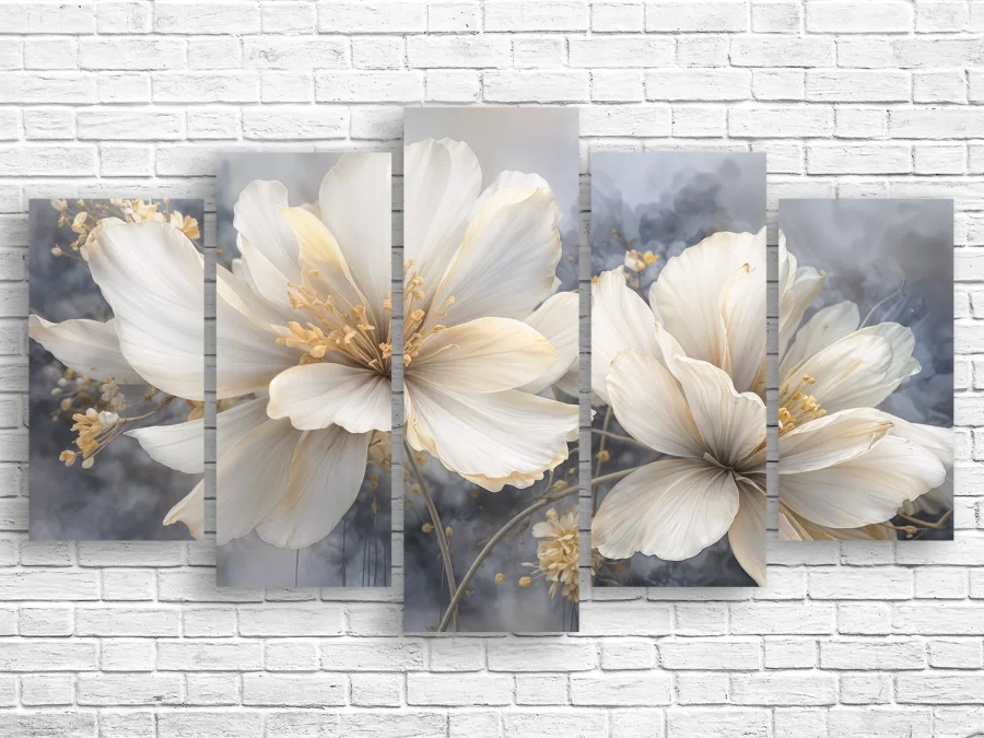 🌸 Модульная картина Нежность магнолий: Воздушная эстетика