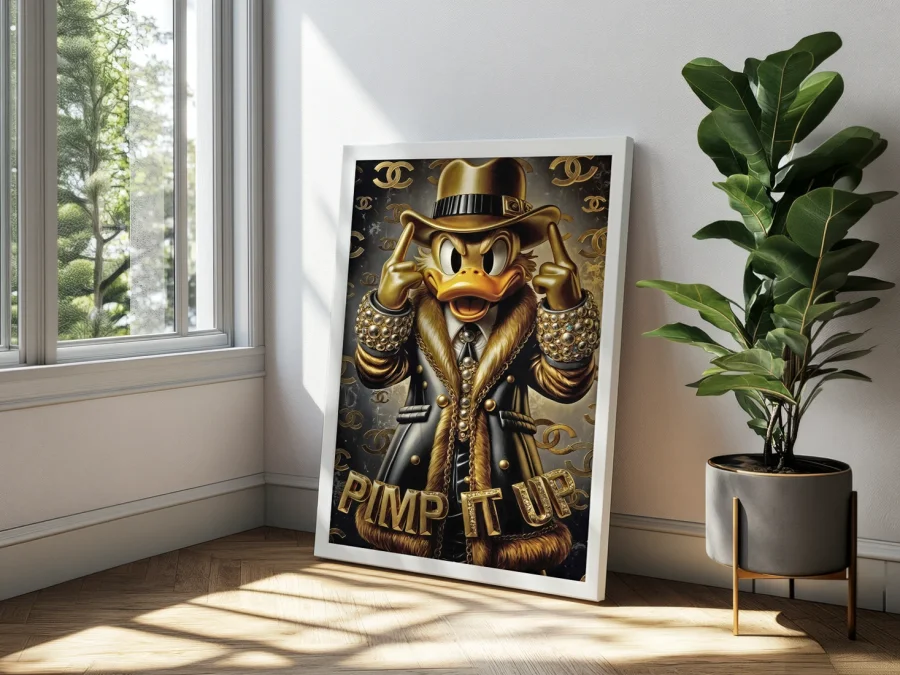 🦆 Картина Дональд Дак в золотом стиле