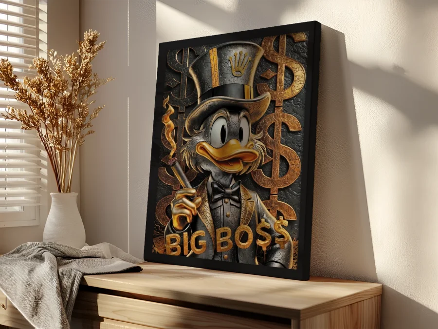 🦆 Картина Дональд Дак Big Boss с золотым декором