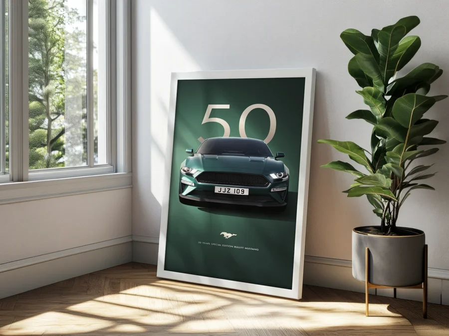 🏎️ Спорткар юбилей 50 лет в раме на холсте