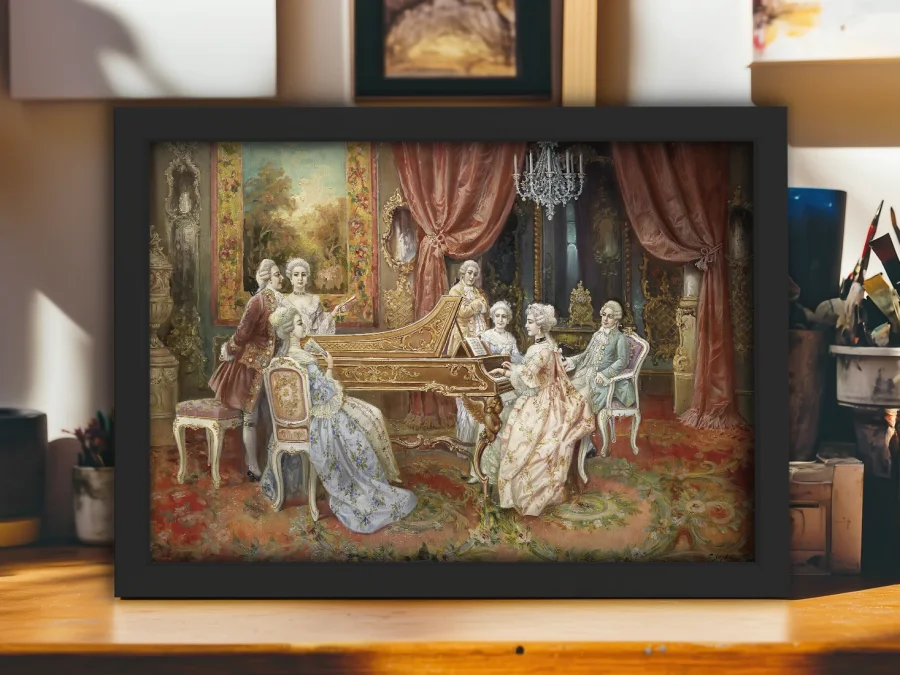 🎹 Картина Музыкальный вечер в раме на холсте