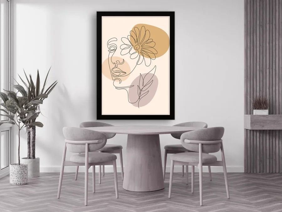 🌸 Tablou „Față abstractă cu floare minimalistă”