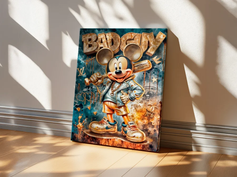 🐭 Tablou Mickey Mouse Money Power pe pânză