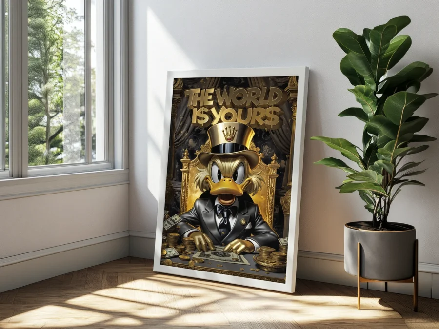💰 Картина утка бизнесмен с золотом и деньгами