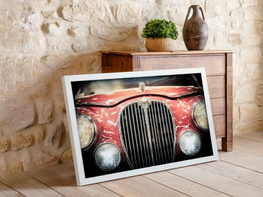 🚗 Tablou partea frontală mașină retro în ramă