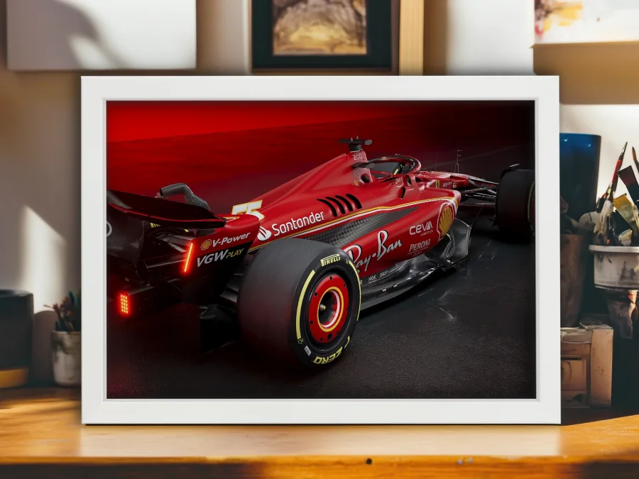 🏎️ Ferrari Formula 1 viteză în ramă pe panza