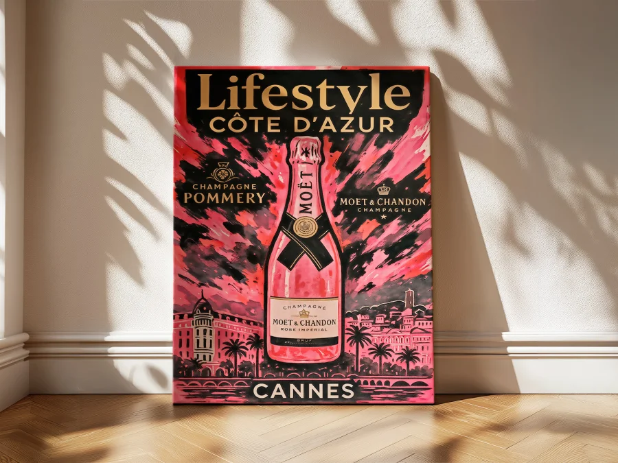 🥂 Tablou Moet Lifestyle Cannes pe pânză