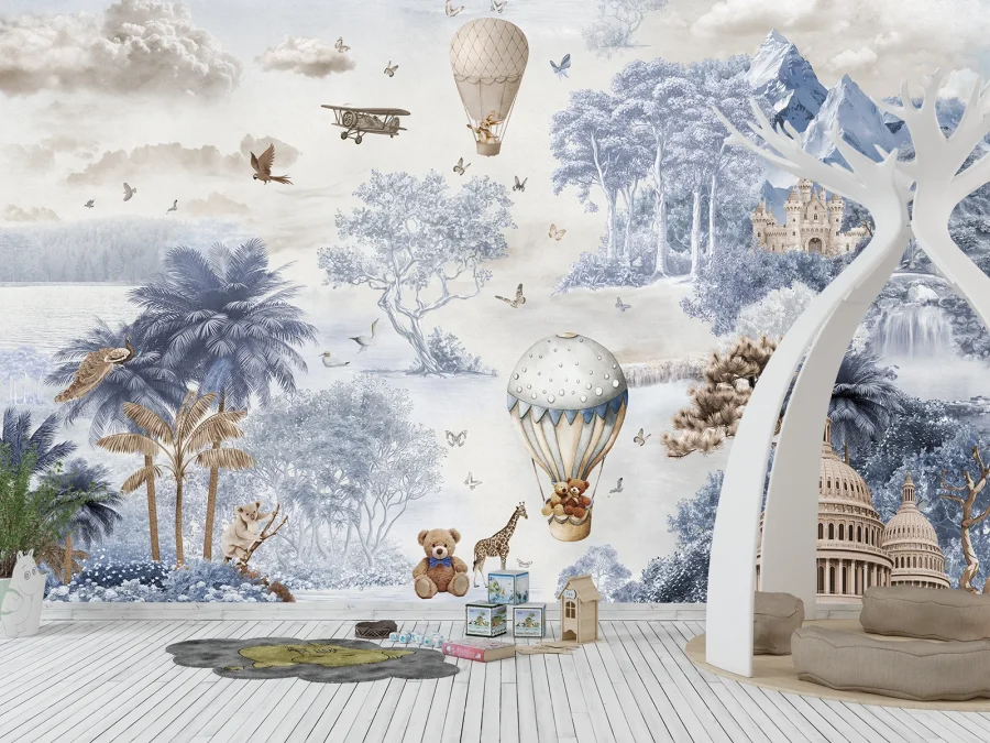 🎈 Fototapet copii „Lume de poveste cu baloane”