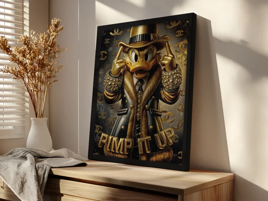 🦆 Картина Дональд Дак в золотом стиле