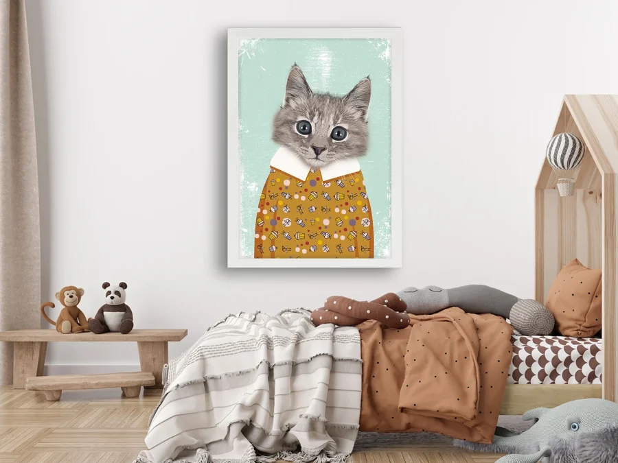 🐱 Tablou „Pisoi drăguț în ținută stilată”