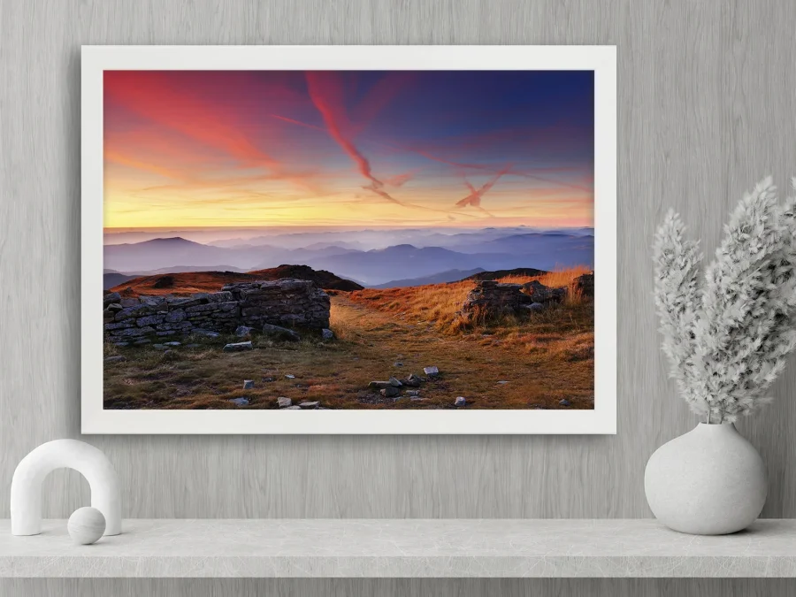 🌄 Tablou „Răsărit în munți panoramic”