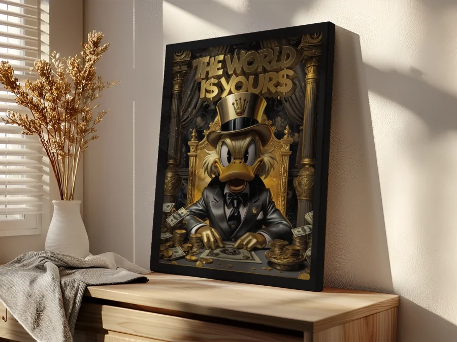 💰 Картина утка бизнесмен с золотом и деньгами