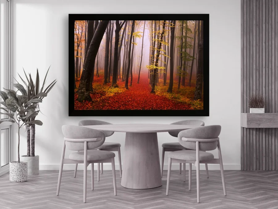 🍁 Картина «Осенний лес в тумане»