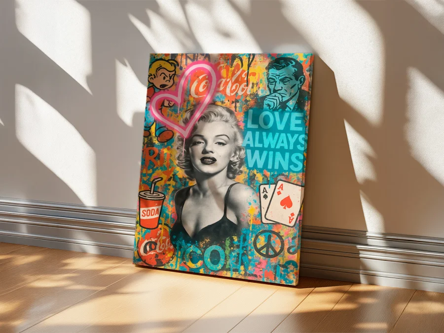 💃 Картина Мэрилин Монро Love Always Wins на холсте