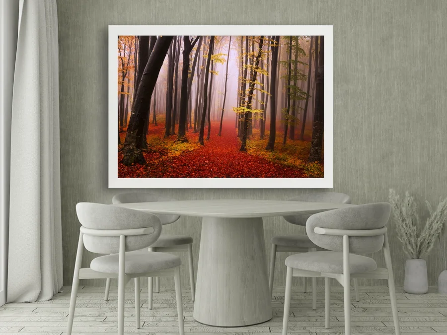 🍁 Картина «Осенний лес в тумане»