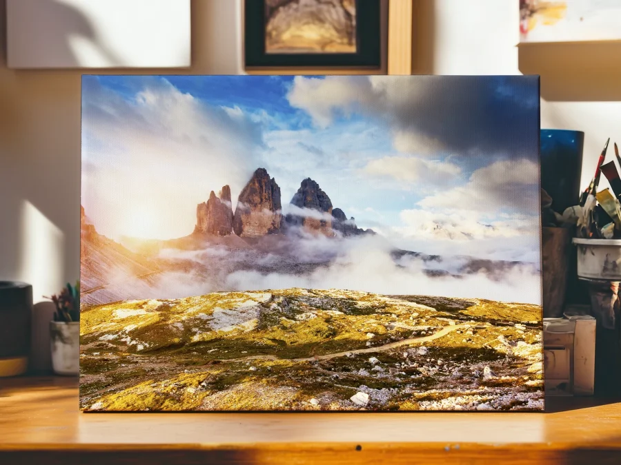 🏔️ Tablou pe panza Peisaj Dolomiți Tre Cime di Lavaredo