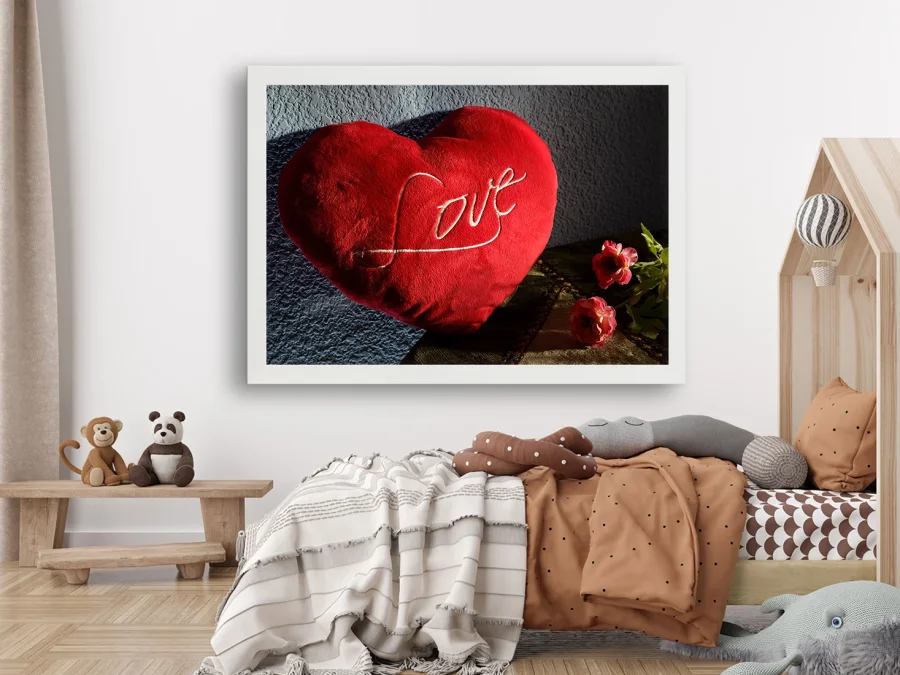 ❤️ Tablou „Inimă Love cu flori”