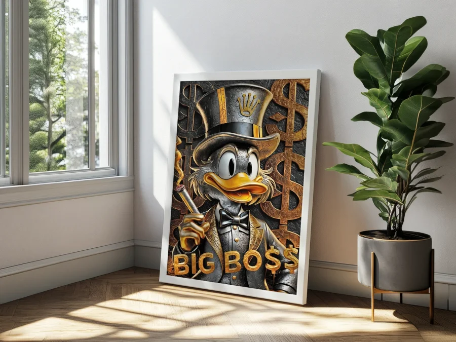 🦆 Картина Дональд Дак Big Boss с золотым декором