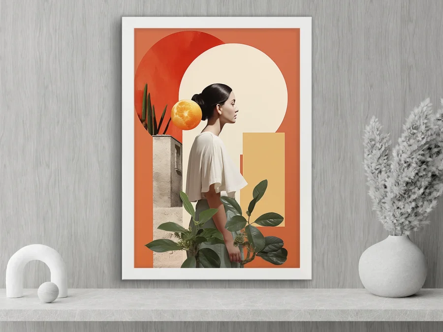 🍊 Картина «Женский коллаж с апельсином»
