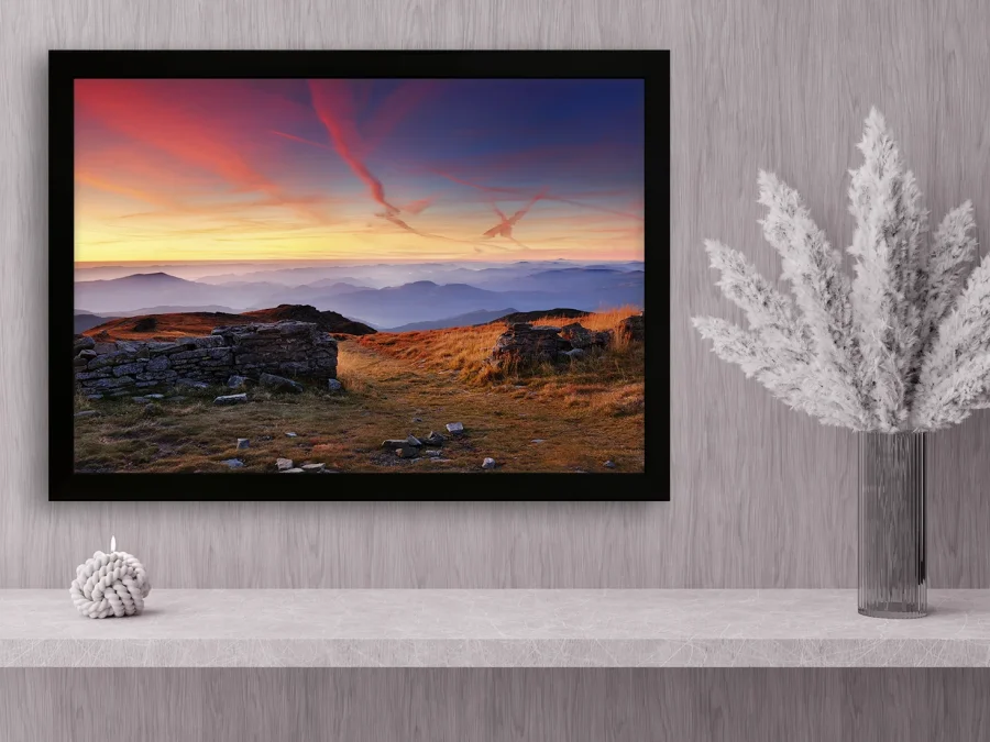 🌄 Tablou „Răsărit în munți panoramic”