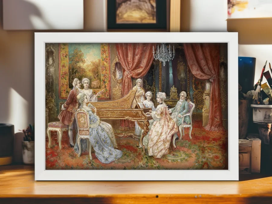 🎹 Картина Музыкальный вечер в раме на холсте