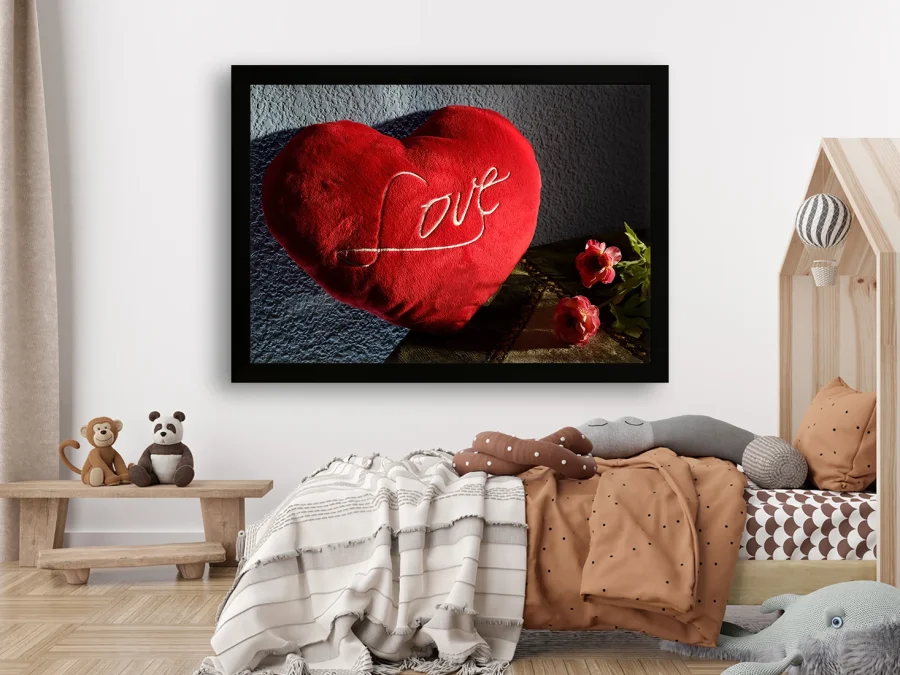 ❤️ Tablou „Inimă Love cu flori”