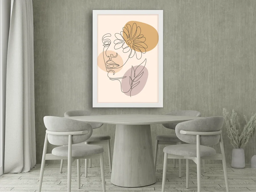 🌸 Tablou „Față abstractă cu floare minimalistă”