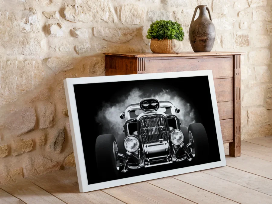 🏁 Картина на холсте Ретро хот-род в раме