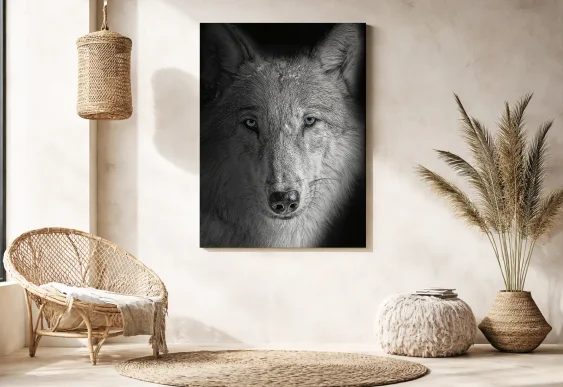 🦁 Картина Львенок и Отражение Льва на холсте