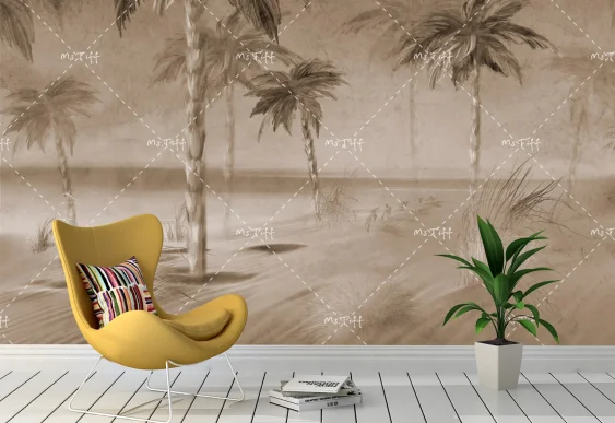 🌴 Фотообои «Пальмы в тёплом песке»