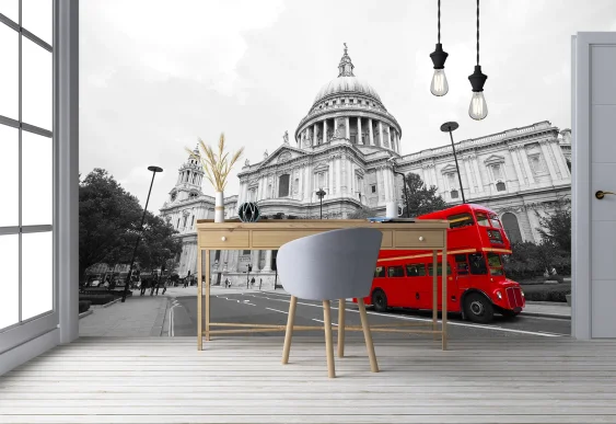 Fototapet Orașe - Red bus in Paris_2