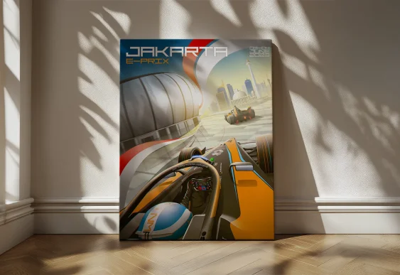 🏎️ Картина на холсте Джакарта E-Prix Формула E McLaren