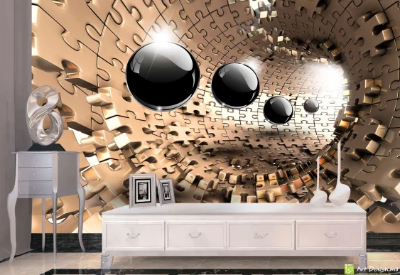 Fototapet la comandă, Digital - Grafică, 3D Tunel cu bile