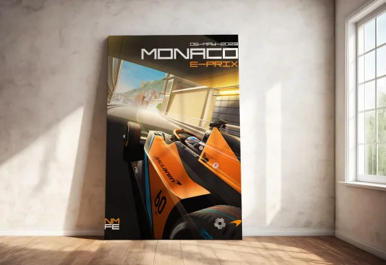 🏎️ Картина на холсте Формула E Монако E-Prix McLaren